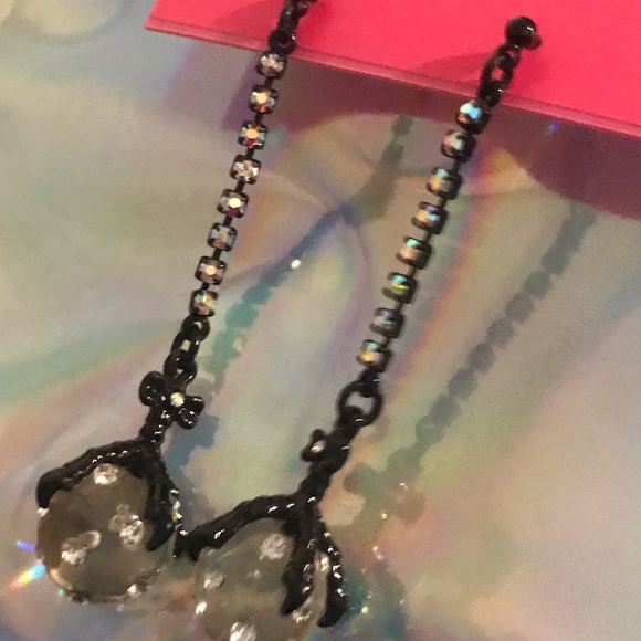 Long dragon claw crystal ball earrings Betsey Johnson game of throne d&d vintage - Picture 3 of 5